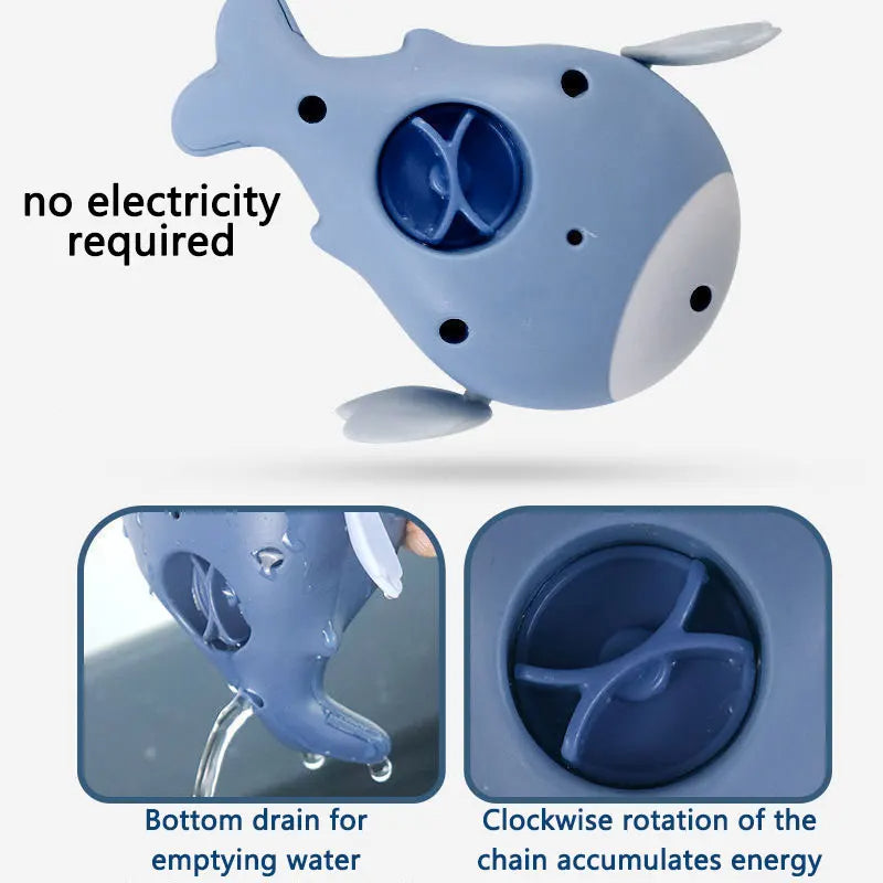 Summer Kids Bath Toys Clockwork Clownfish & Dolphins Swimming Water Play Set Classic Beach Fun Educational Toy for Baby Children