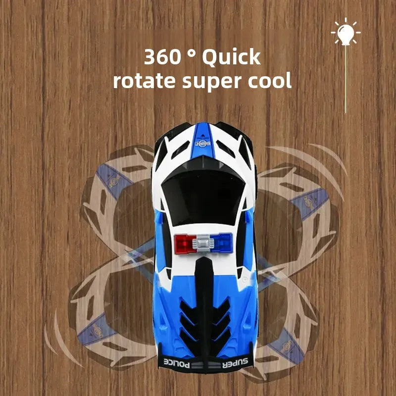 New Kids Electric Toy Car Dancing Rotating Universal Police Car Boys Music Light Transforming Small Car Remote Control Vehicle